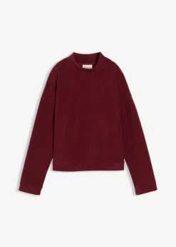 bonprix Sweat|Zweiteiler & Sets^Fleecepullover dunkelbeere