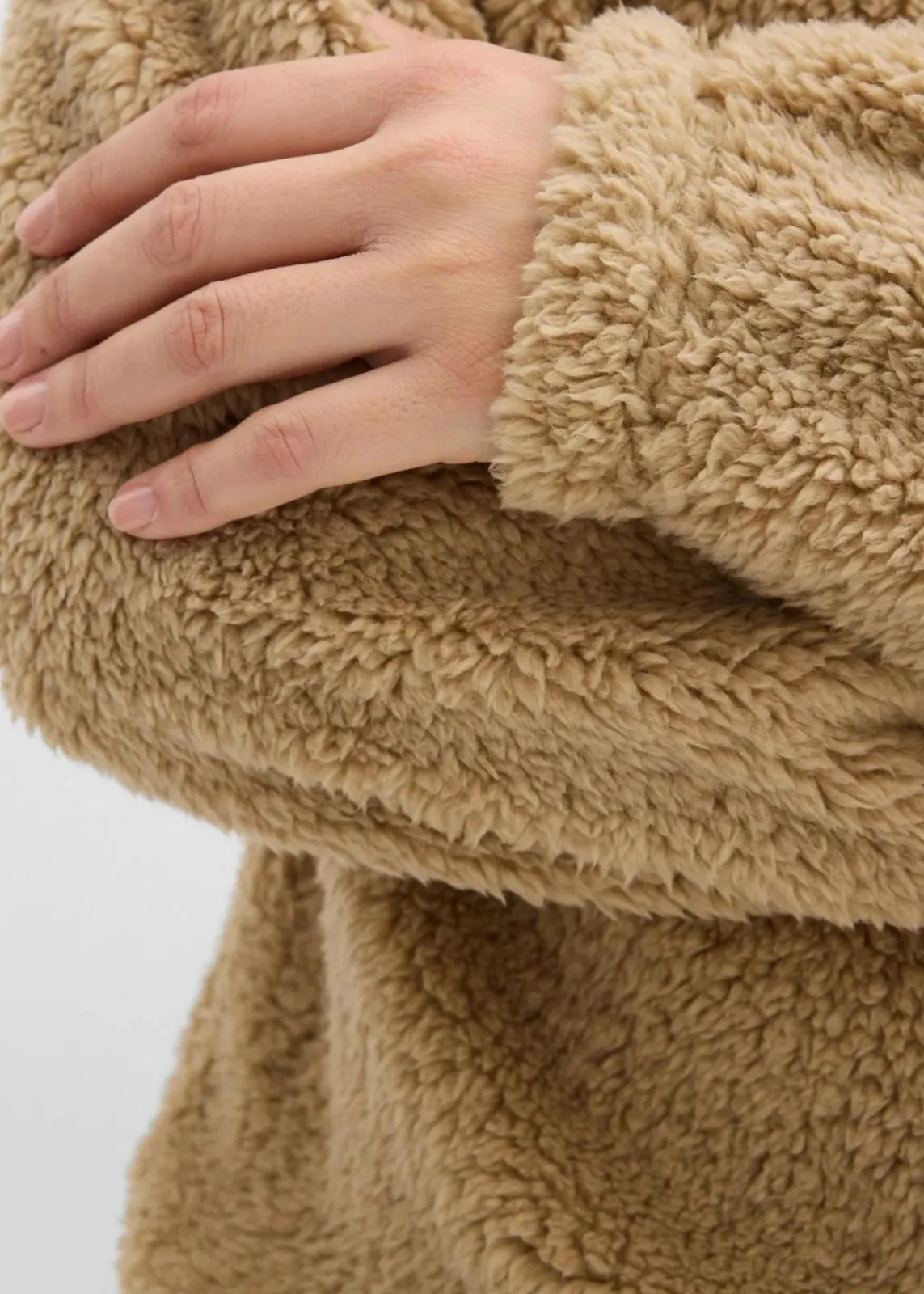 bonprix Bekleidung·Blusen & Tuniken|Sweat^Fleeceshirt aus Teddy hellkhaki