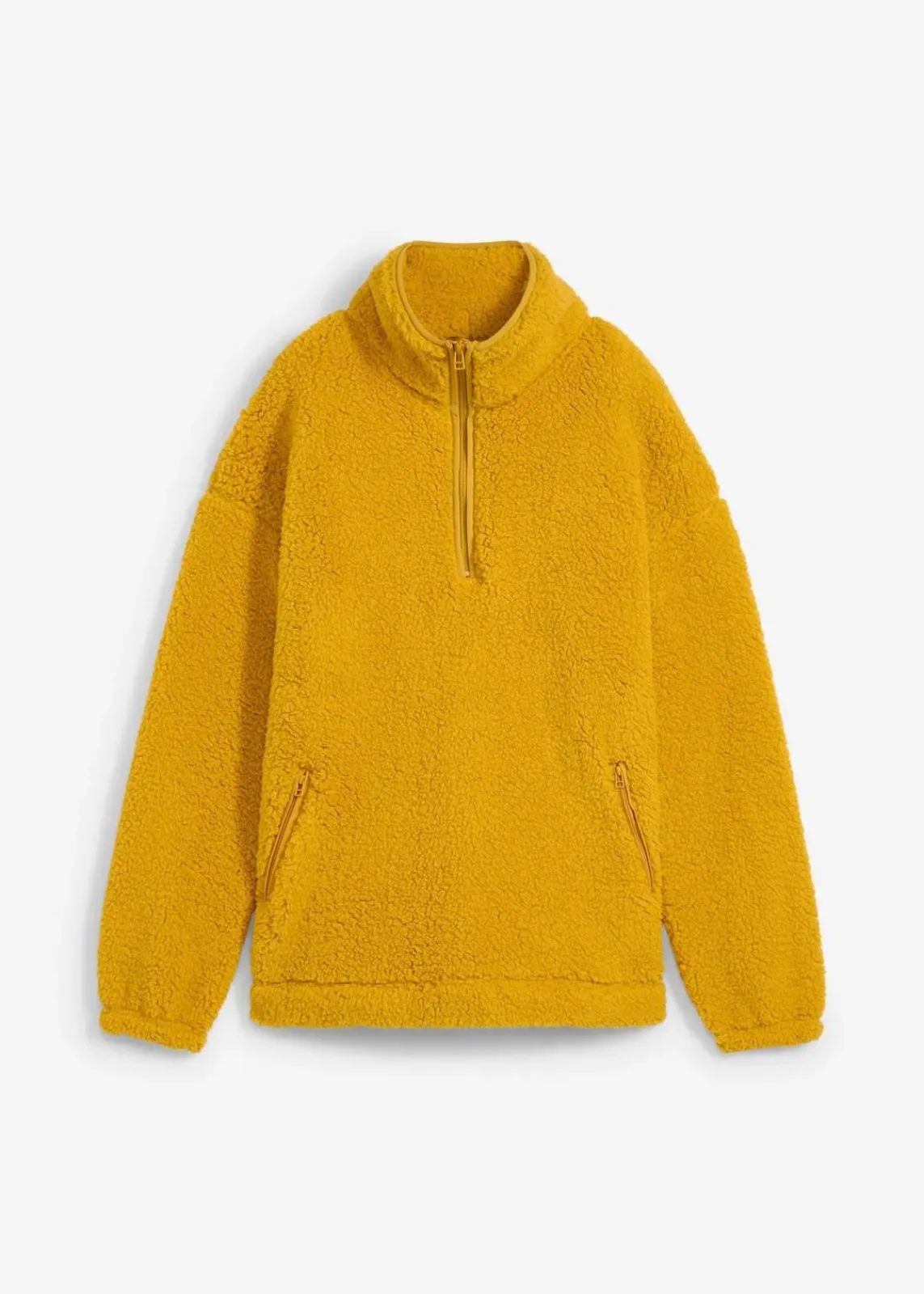 bonprix Nachhaltigere Materialien|Sweat^Fleeceshirt mit Stehkragen ockergold