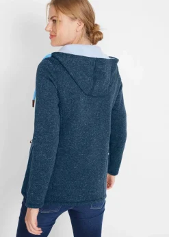 bonprix Bekleidung·Blazer|Umstandsmode^Fleece-Umstands- und Tragejacke dunkelblau/mittelblau meliert