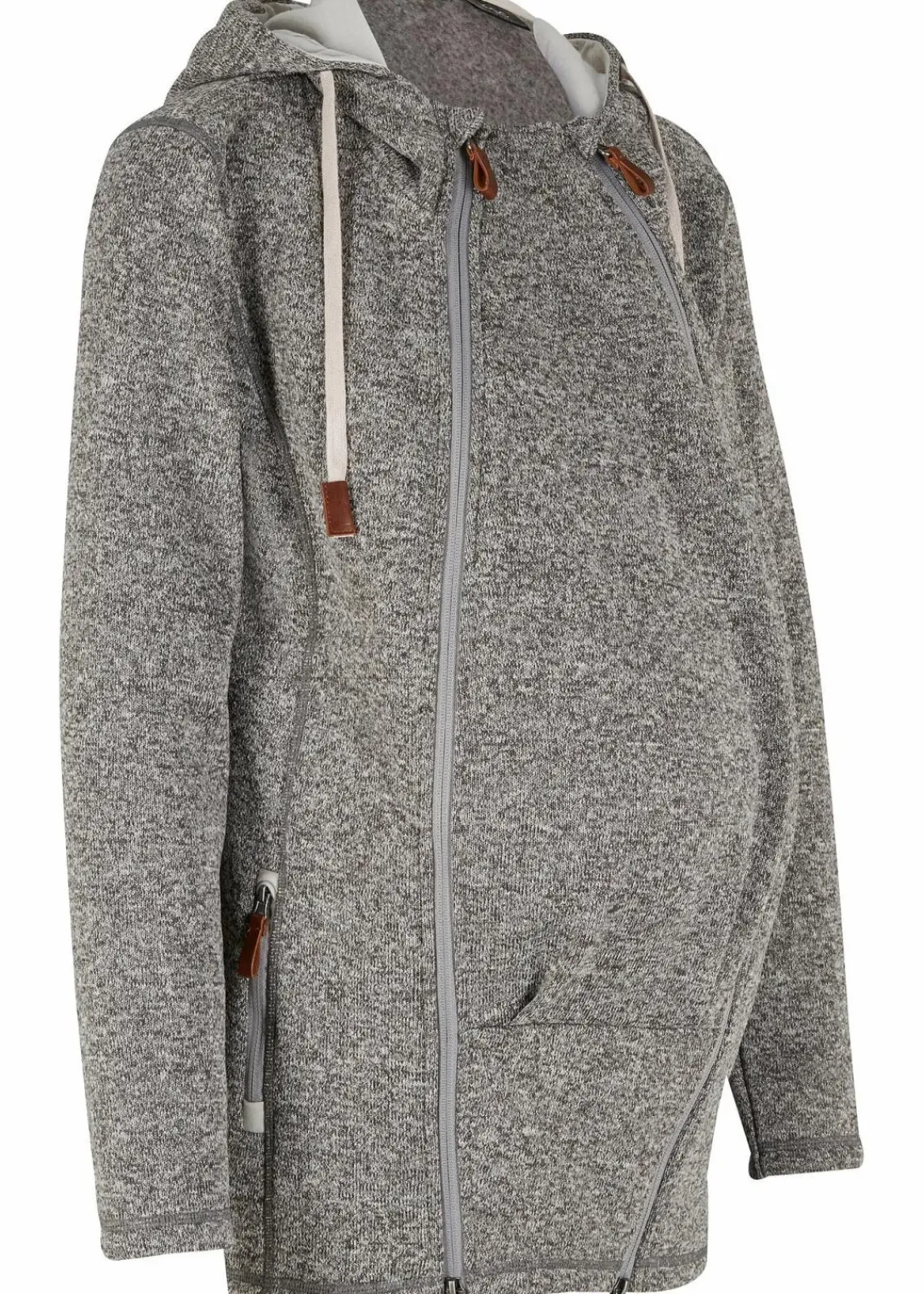 bonprix Umstandsmode|Bekleidung·Blazer^Fleece-Umstands- und Tragejacke schiefergrau/mattsilber meliert