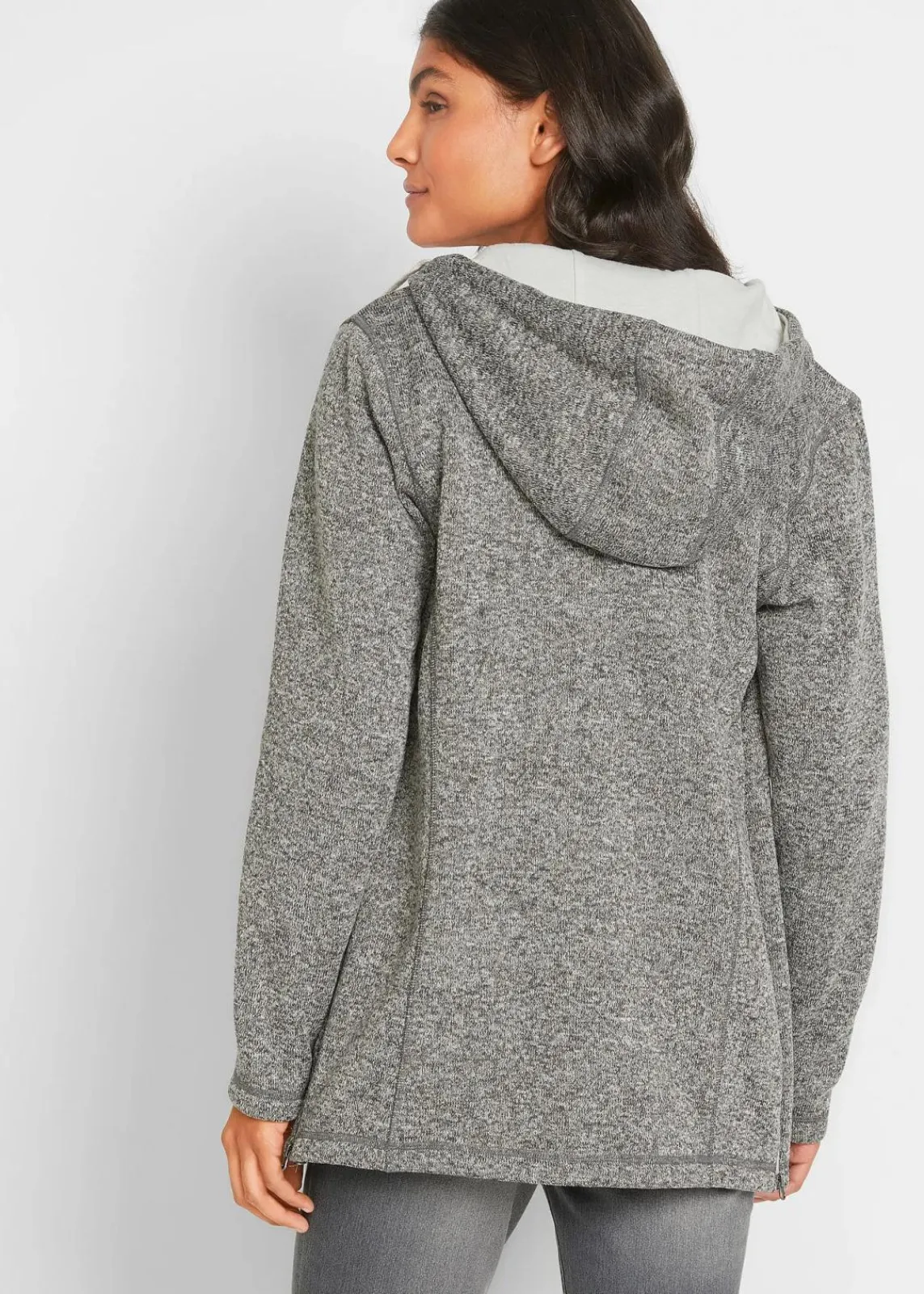 bonprix Umstandsmode|Bekleidung·Blazer^Fleece-Umstands- und Tragejacke schiefergrau/mattsilber meliert