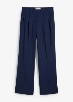 bonprix Bekleidung·Kleider|Zweiteiler & Sets^Fließende Bundfaltenhose dunkelblau