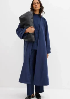 bonprix Bekleidung·Hosen|Jacken & Mäntel^Fließender Trenchcoat dunkelblau