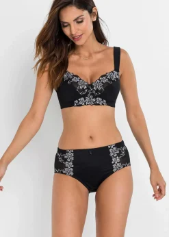 bonprix Wäsche·Höschen|Höschen^Formslip mit Stickerei (2er Pack) schwarz+schwarz/weiß