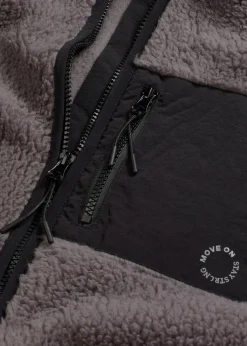bonprix Bekleidung·Sweat|Bekleidung·Hosen^Funktions-Fleece Sportjacke, oversized schiefergrau/schwarz