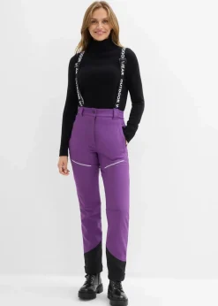 bonprix Nachhaltigere Materialien^Funktionshose aus Softshell mit Stretch, wasserabweisend tiefviolett