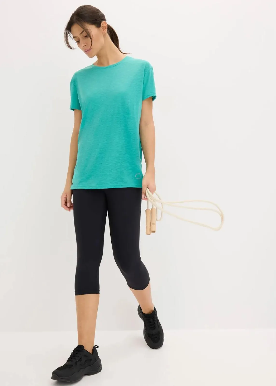 bonprix Bekleidung·Sweat|Sportbekleidung^Funktionsshirt (2er Pack), schnelltrocknend smaragd + schwarz