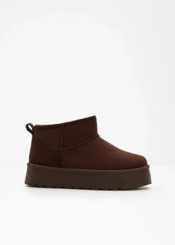 bonprix Boots|Gefütterte Winterschuhe^Gefütterte Plateau-Boots dunkelbraun