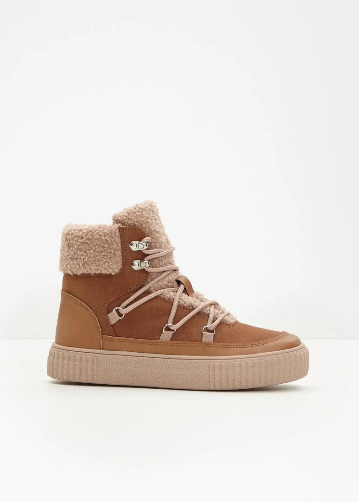 bonprix Gefütterte Winterschuhe|Boots^Gefütterte Schnürboots haselnuss