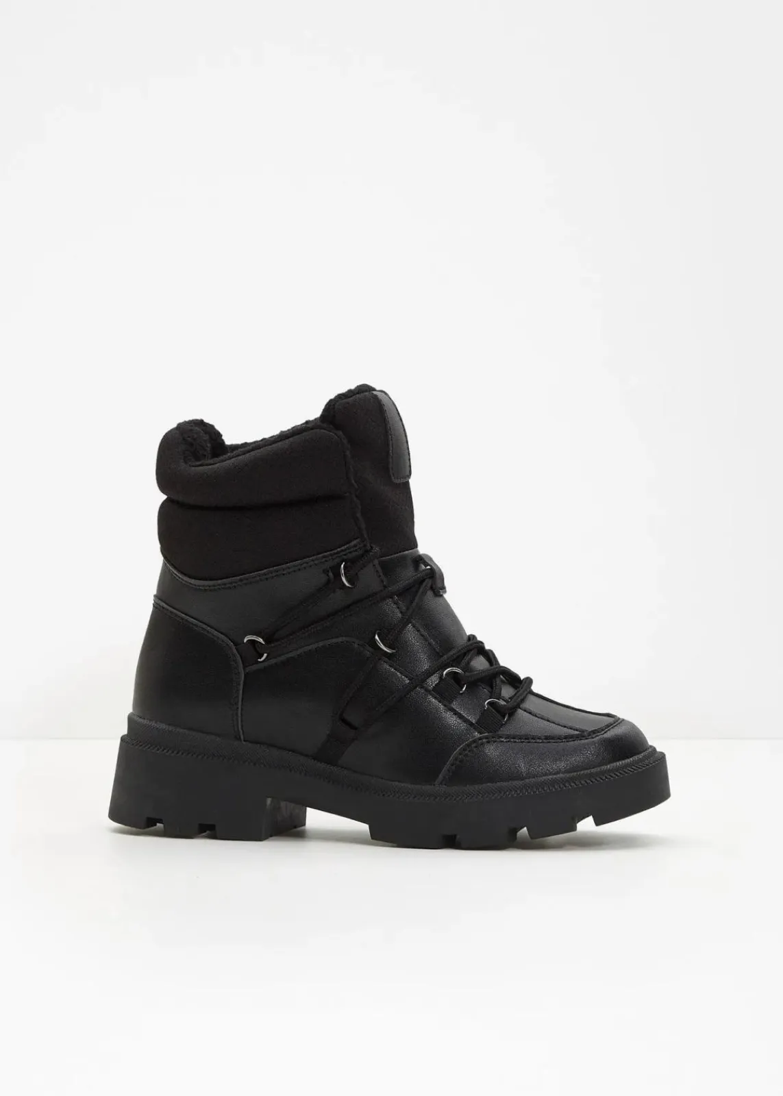 bonprix Gefütterte Winterschuhe|Boots^Gefütterte Schnürboots schwarz