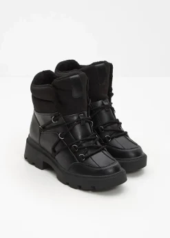 bonprix Gefütterte Winterschuhe|Boots^Gefütterte Schnürboots schwarz