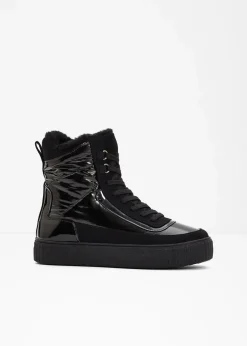 bonprix Komfortschuhe|Gefütterte Winterschuhe^Gefütterte Schnürboots schwarz