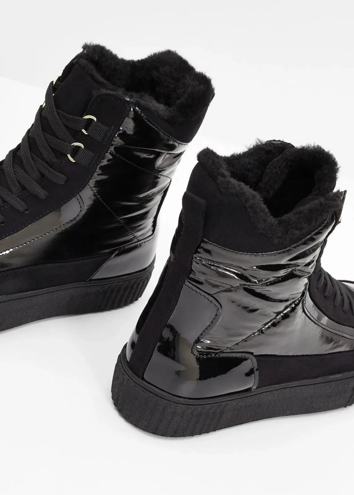 bonprix Komfortschuhe|Gefütterte Winterschuhe^Gefütterte Schnürboots schwarz