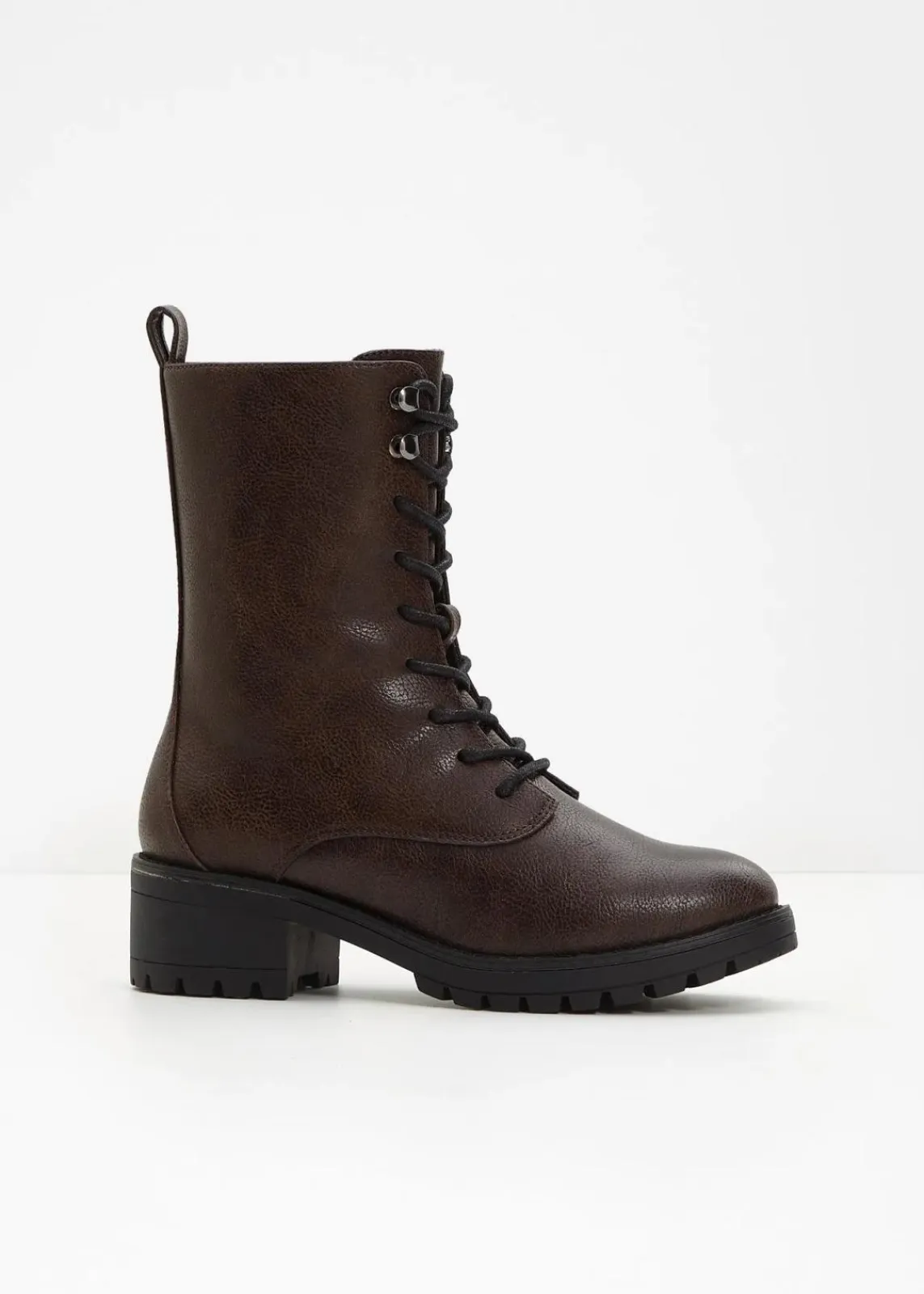 bonprix Gefütterte Winterschuhe|Boots^Gefütterte Schnürboots dunkelbraun