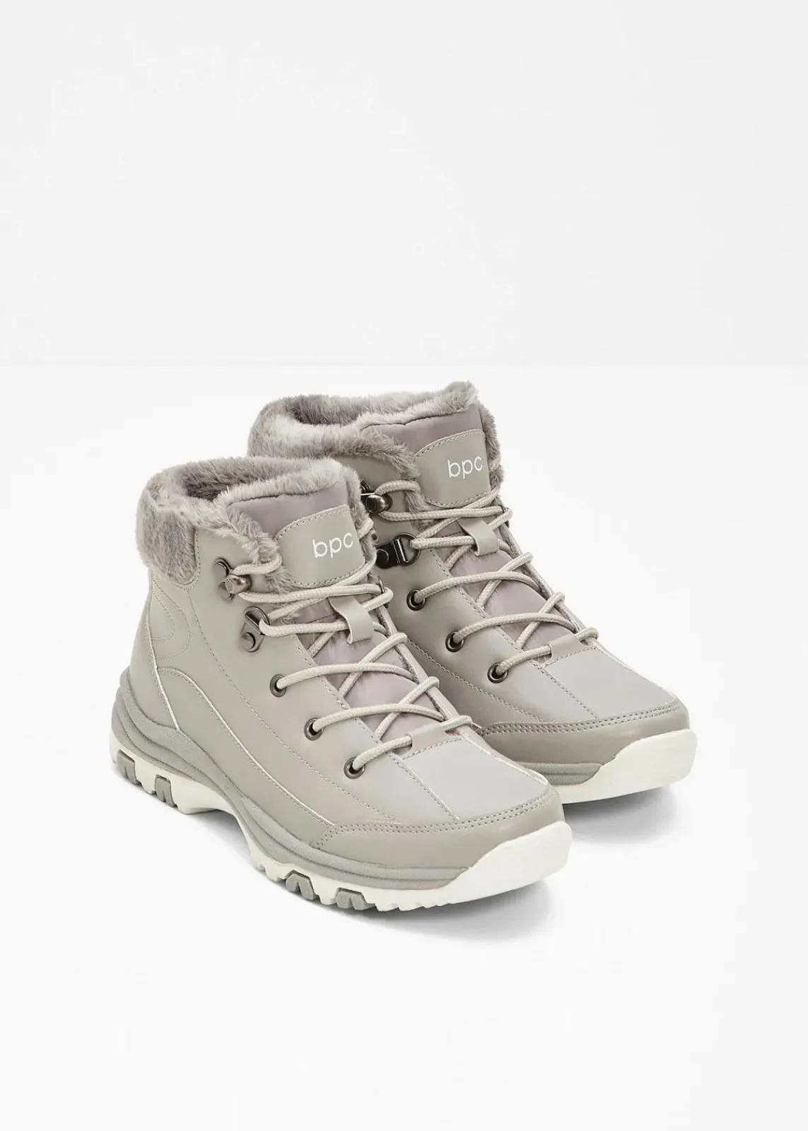 bonprix Boots|Gefütterte Winterschuhe^Gefütterte Schnürboots grau
