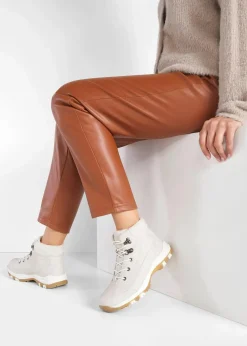 bonprix Gefütterte Winterschuhe|Boots^Gefütterte Schnürboots beige