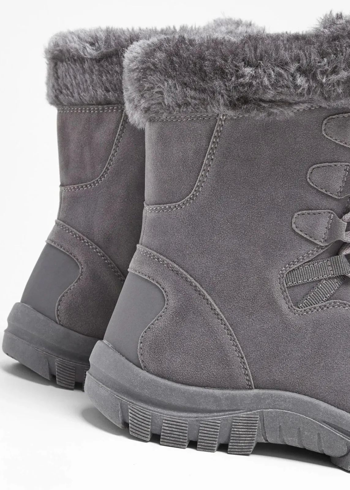 bonprix Mädchen·Stiefel & Stiefeletten|Komfortschuhe^Gefütterte Schnürboots mit Tex-Membran dunkelgrau