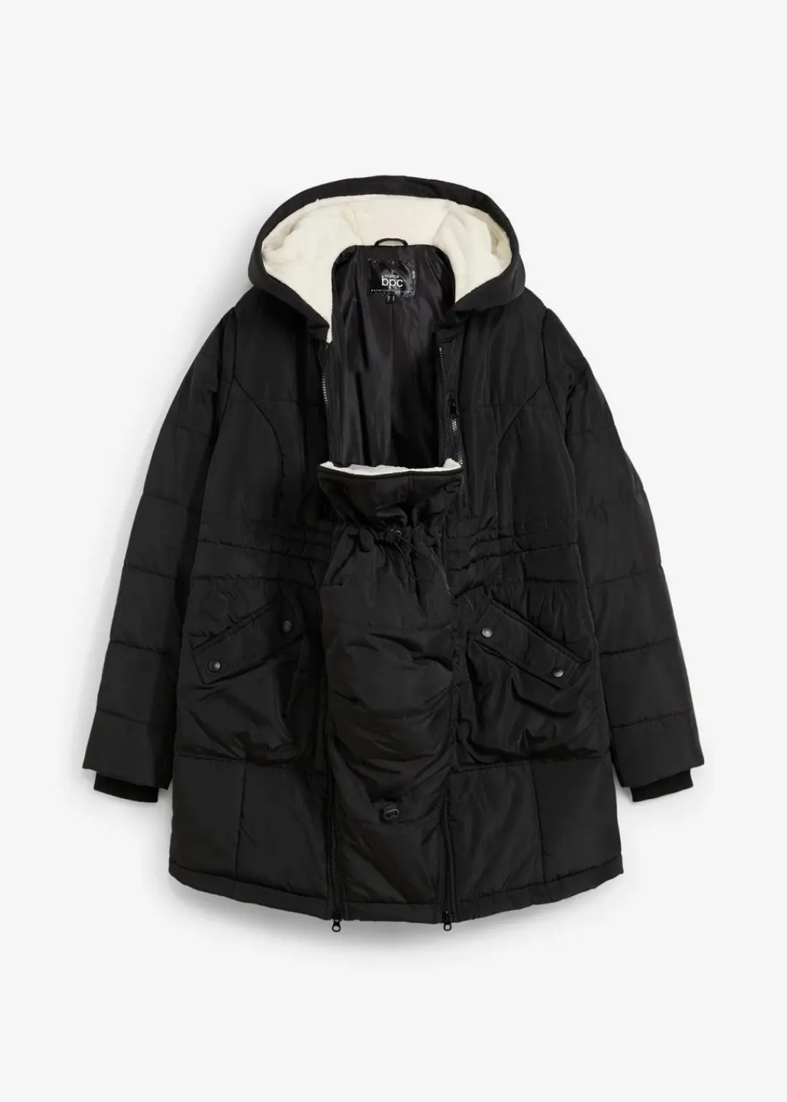 bonprix Bekleidung·Blazer|Umstandsmode^Gefütterte Umstandsjacke mit Baby-Einsatz schwarz