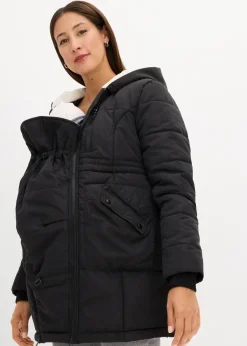 bonprix Bekleidung·Blazer|Umstandsmode^Gefütterte Umstandsjacke mit Baby-Einsatz schwarz