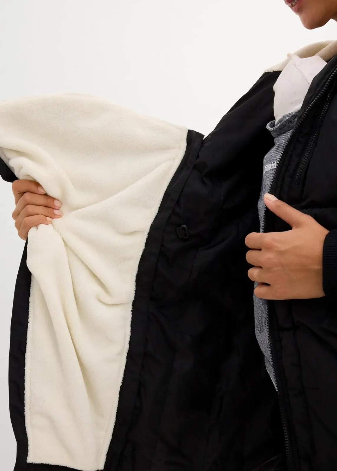 bonprix Bekleidung·Blazer|Umstandsmode^Gefütterte Umstandsjacke mit Baby-Einsatz schwarz