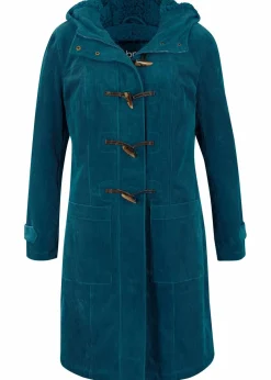 bonprix Bekleidung·Hosen^Gefütterter Cord-Dufflecoat blaupetrol