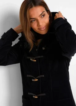 bonprix Bekleidung·Hosen^Gefütterter Cord-Dufflecoat schwarz