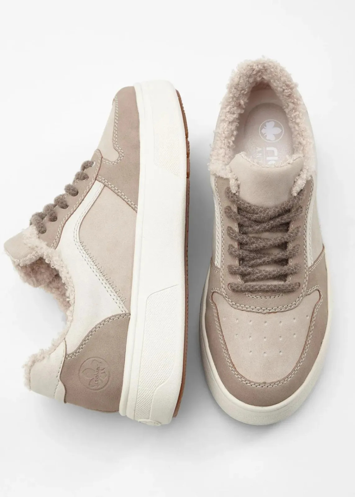 Rieker High Heels|Komfortschuhe^Gefütterter Komfort-Plateau-Sneaker beige