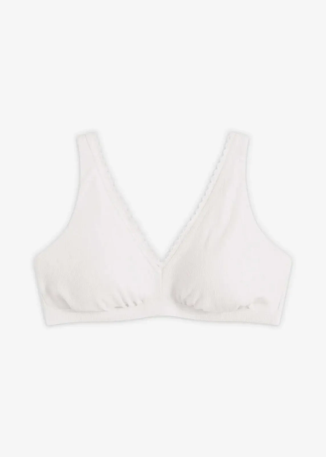 bonprix Wäsche·Baumwollunterwäsche|Baumwollunterwäsche^Gepolstertes Bralette ohne Bügel mit Bio-Baumwolle und Spitze weiß