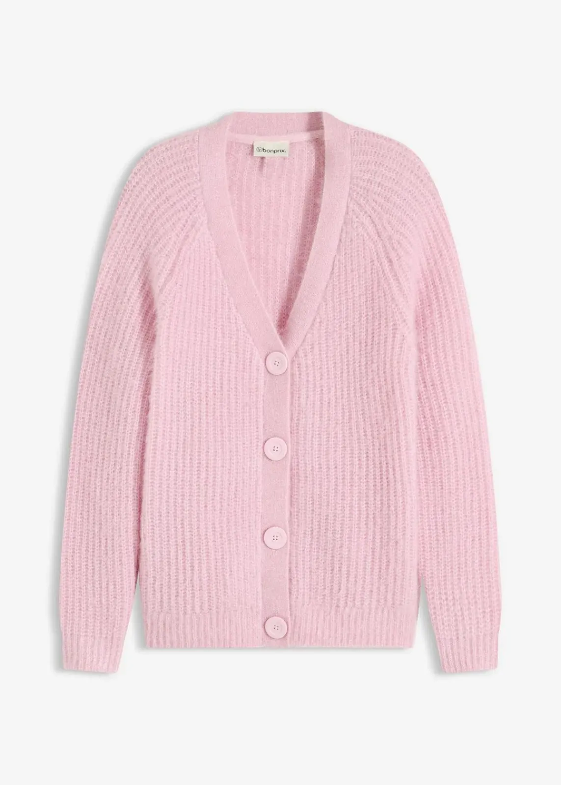 bonprix Bekleidung·Umstandsmode|Pullover & Strickjacken^Gerippte Grobstrickjacke kristallrosa