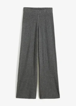 bonprix Bekleidung·Kleider|Hosen^Gerippte Palazzo-Hose anthrazit meliert