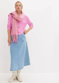 bonprix Bekleidung·Jeans|Pullover & Strickjacken^Gerippte Strickjacke rosapink
