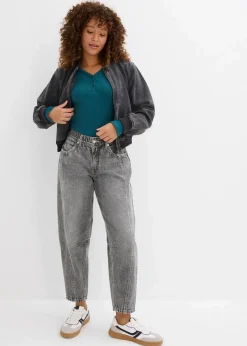bonprix Basics|Shirts & Tops^Gerippter Body mit reiner Bio-Baumwolle pfeffergrün
