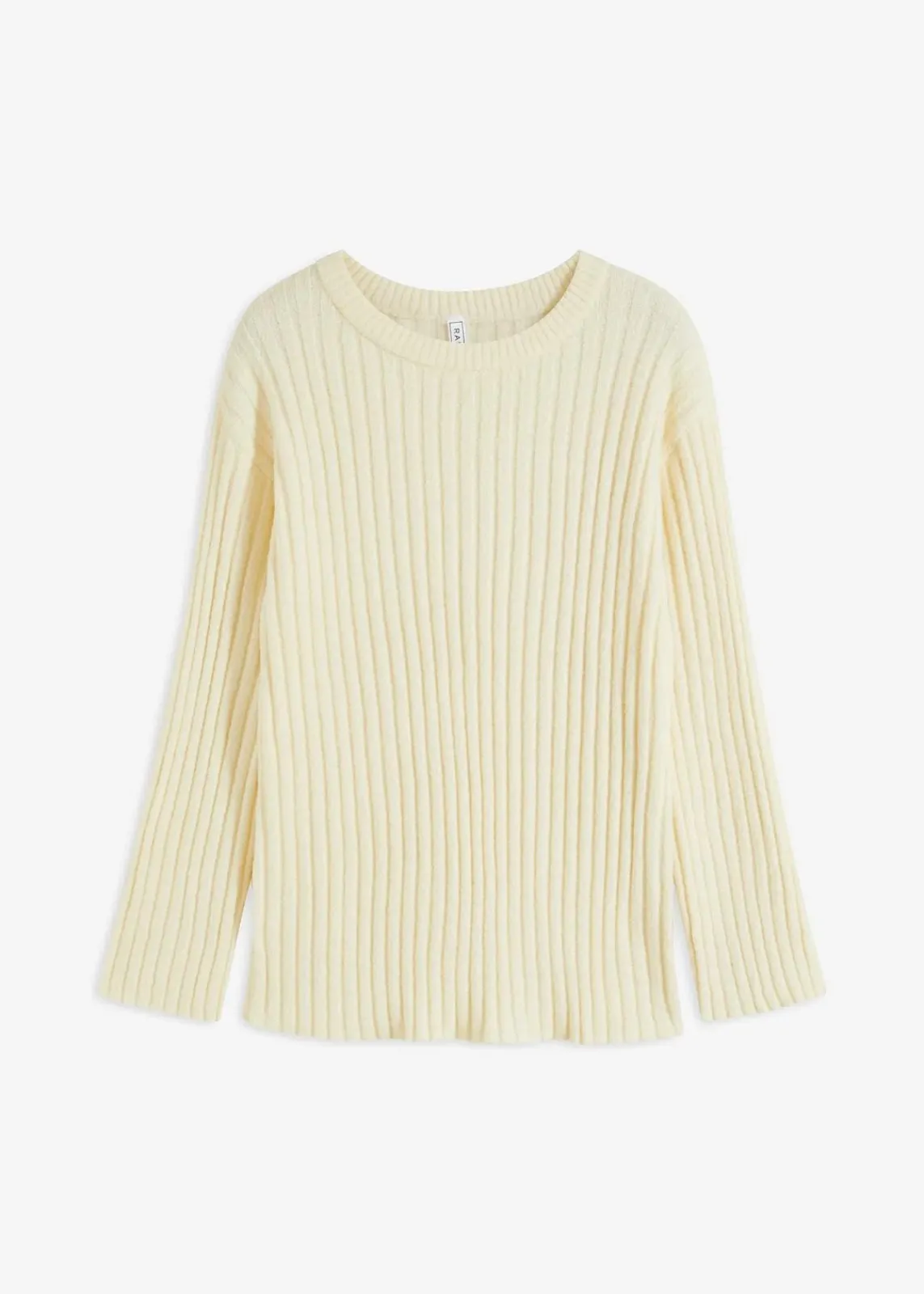 bonprix Pullover & Strickjacken|Strickmode^Gerippter Oversize-Pullover cremeweiß