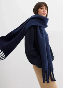 bonprix Bekleidung·Umstandsmode|Strickmode^Gerippter Oversize-Pullover dunkelblau
