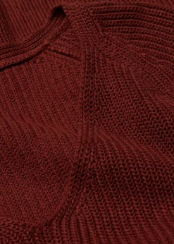 bonprix Bekleidung·Umstandsmode|Strickmode^Gerippter Pullover aus reiner Baumwolle mahagonibraun
