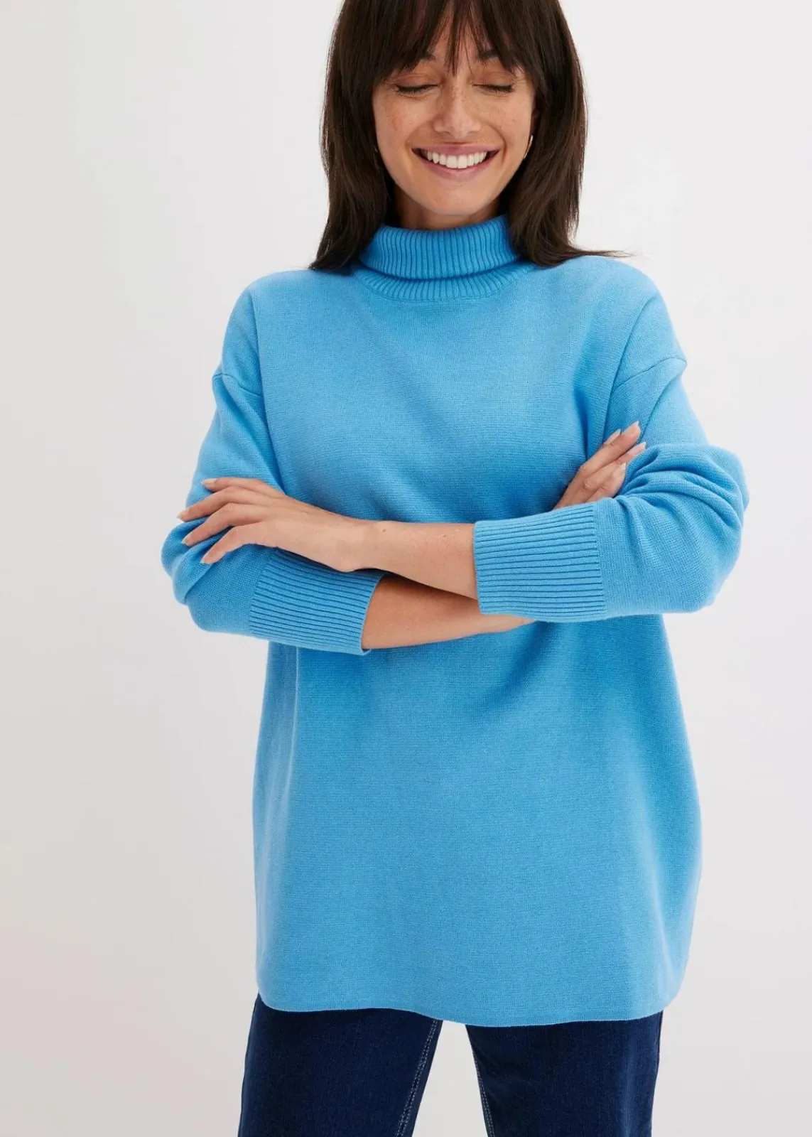 bonprix Bekleidung·Umstandsmode|Bekleidung·Jeans^Gerippter Pullover aus reiner Baumwolle brilliantblau