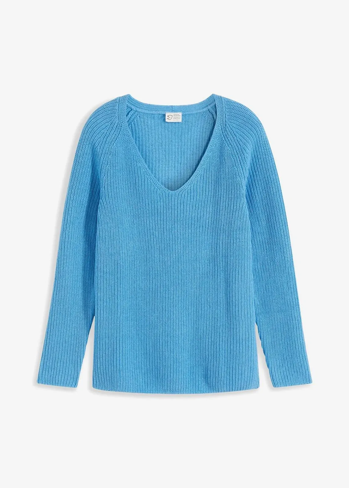 bonprix Strickmode|Bekleidung·Jeans^Gerippter Pullover aus reiner Baumwolle brilliantblau