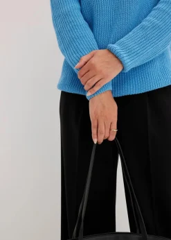 bonprix Strickmode|Bekleidung·Jeans^Gerippter Pullover aus reiner Baumwolle brilliantblau