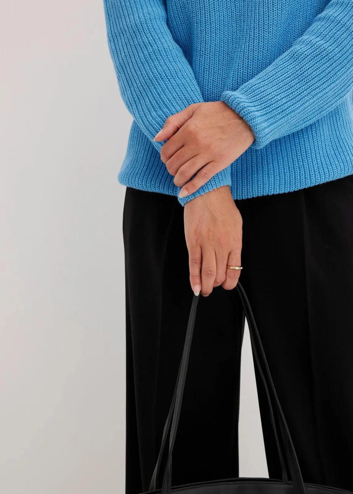 bonprix Strickmode|Bekleidung·Jeans^Gerippter Pullover aus reiner Baumwolle brilliantblau