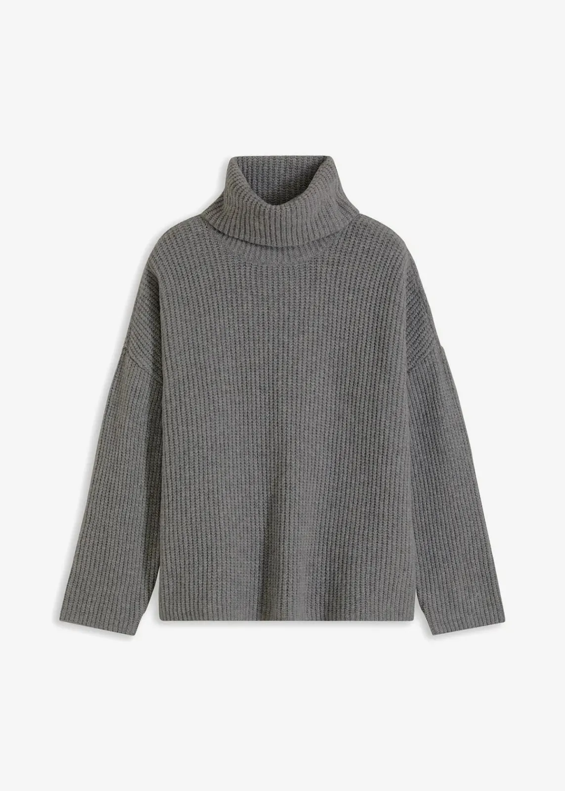 bonprix Bekleidung·Umstandsmode|Bekleidung·Jeans^Gerippter Rollkragenpullover grau meliert