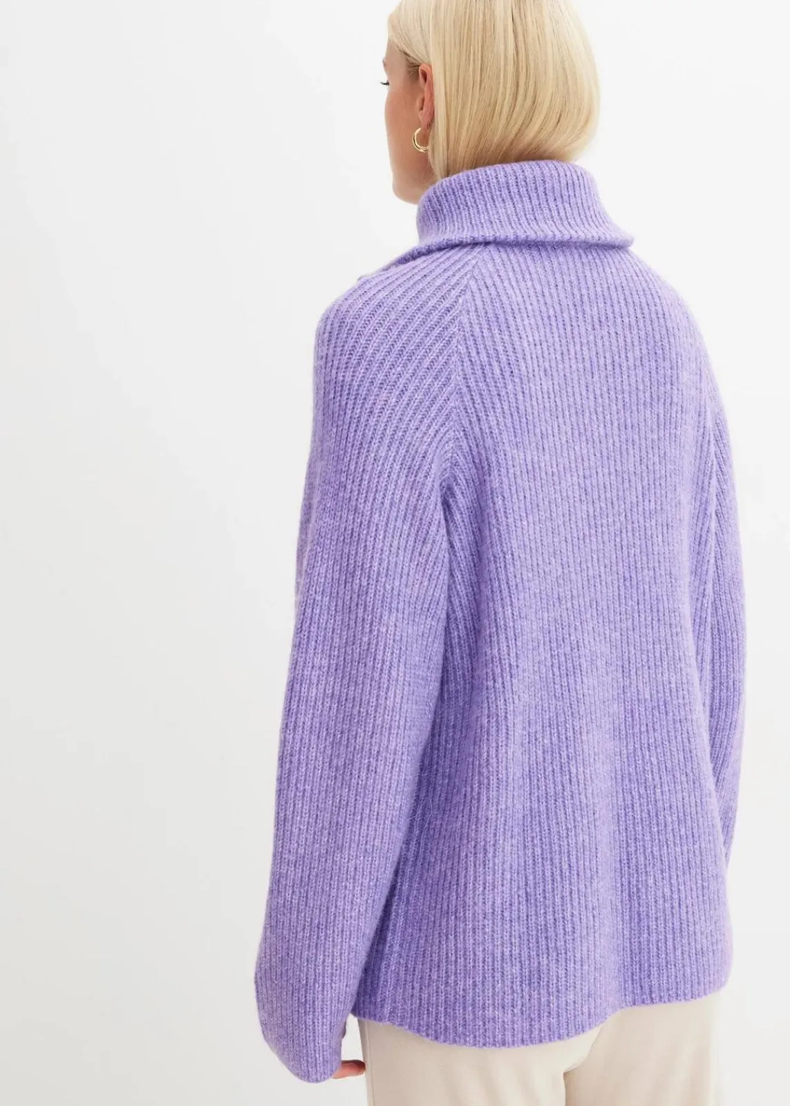 bonprix Pullover & Strickjacken|Bekleidung·Jeans^Gerippter Troyer softlila