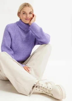 bonprix Pullover & Strickjacken|Bekleidung·Jeans^Gerippter Troyer softlila