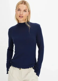 bonprix Shirts & Tops^Geripptes Langarmshirt dunkelblau