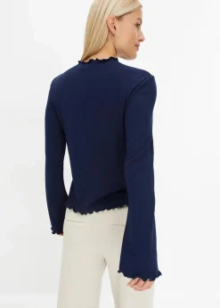 bonprix Shirts & Tops^Geripptes Langarmshirt dunkelblau
