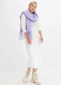 bonprix Bekleidung·Umstandsmode|Bekleidung·Pullover & Strickjacken^Geripptes Strickkleid cremeweiß