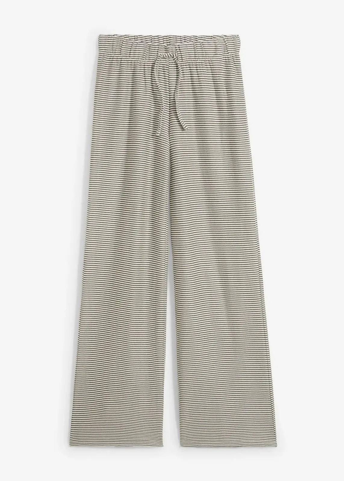 bonprix Hosen|Bekleidung·Kleider^Gestreifte Jersey-Hose mit Kordelzug aus Baumwoll-Mix schwarz/wollweiß gestreift
