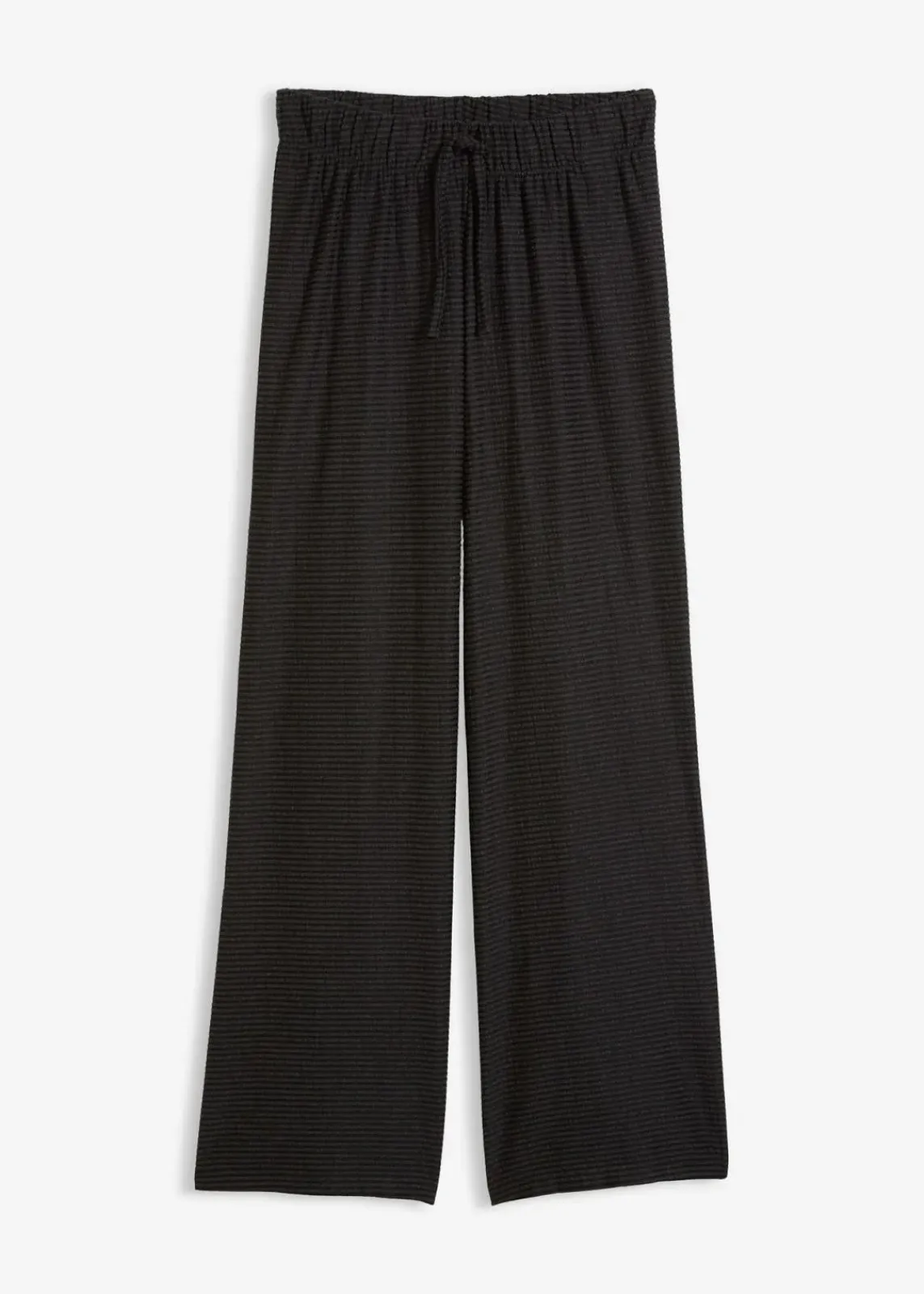 bonprix Bekleidung·Kleider|Hosen^Gestreifte Jersey-Hose mit Kordelzug aus Baumwoll-Mix anthrazit meliert/schwarz gestreift