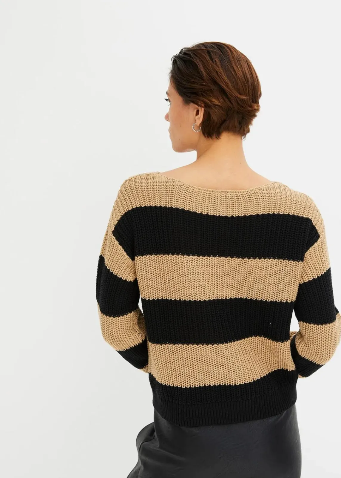 bonprix Bekleidung·Umstandsmode|Bekleidung·Jeans^Gestreifter Strickpullover new beige/schwarz gestreift