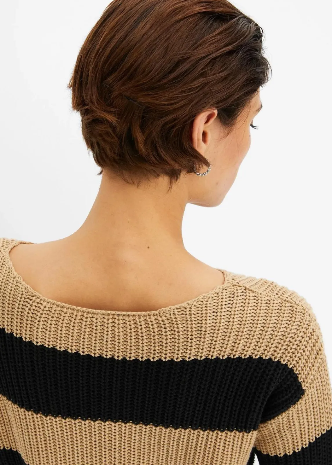 bonprix Bekleidung·Umstandsmode|Bekleidung·Jeans^Gestreifter Strickpullover new beige/schwarz gestreift